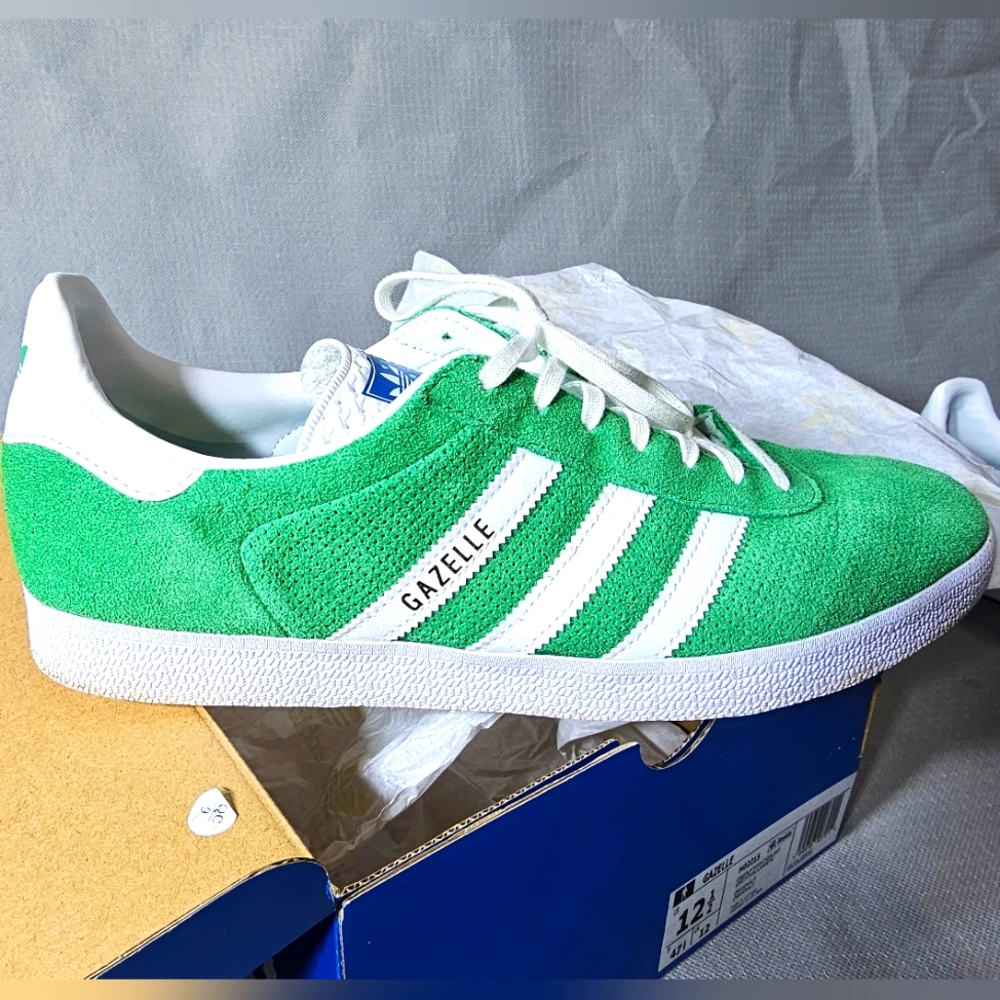 Mens adidas Gazelle Athletic Shoe - Green / White / Core White
